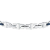 Bracciale MASERATI uomo Iconic acciaio / logo blu / pietre bianche