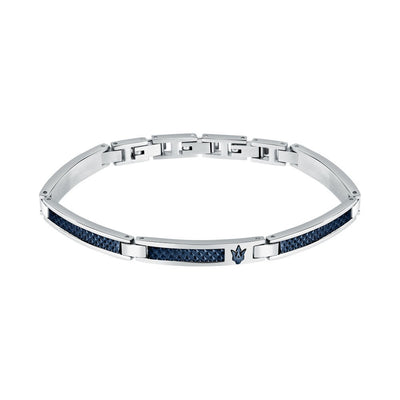 Bracciale MASERATI uomo Iconic acciaio / logo blu