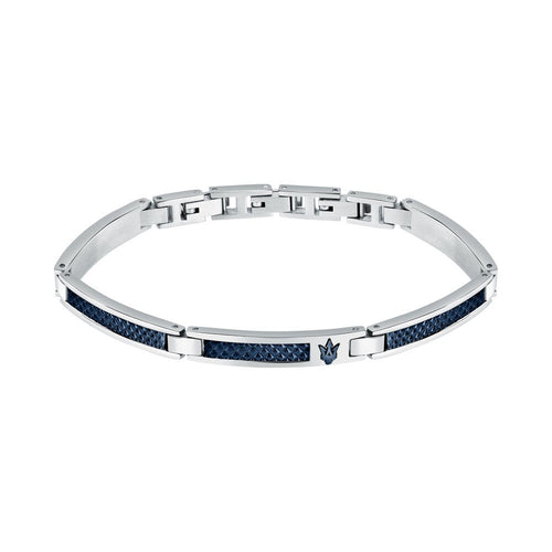 Bracciale MASERATI uomo Iconic acciaio / logo blu