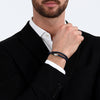 Bracciale MASERATI uomo pelle blu / acciaio