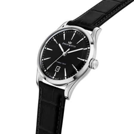 Orologio PHILIP WATCH uomo Sunray datario pelle nero