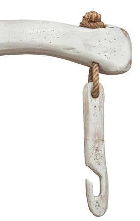 Biscottini Lampadario Giogo Legno Tiglio Bianco Anticato Biscottini 161x30x41 Artigianale