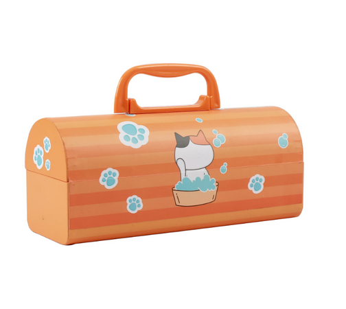 ITOTAL - Organizer a Forma di Bauletto con Lucchetto Cat Lovers Arancio