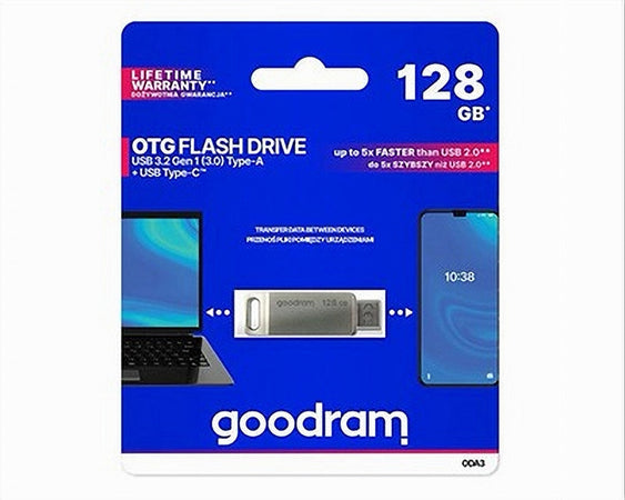 Pen Drive 128 Gb Usb 3.2 Gen 1 3.0 Type-a + Usb Type C Dual Drive Otg Oda3-128gb