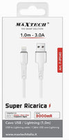 Cavo Ricarica Trasferimento Dati Usb / Lightning 3a 1mt Ipad Ipod Iphone F-ip040