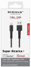 Cavo Ricarica Trasferimento Dati Usb / Lightning 3a 1mt Ipad Ipod Iphone F-ip040