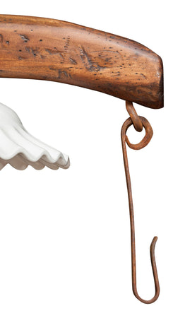 Biscottini Giogo Lampadario Country Biscottini 161x30x41 Legno Tiglio Ceramica Rustico