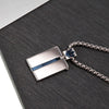 Pendente MASERATI uomo acciaio / smalto blu