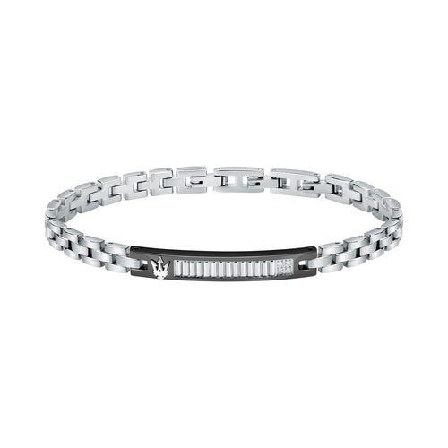 Bracciale MASERATI uomo Diamond acciaio / diamanti bianchi