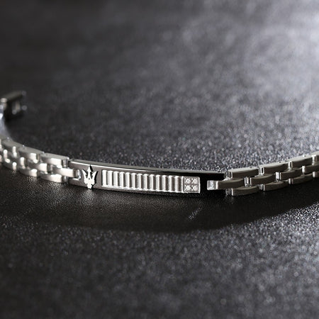 Bracciale MASERATI uomo Diamond acciaio / diamanti bianchi