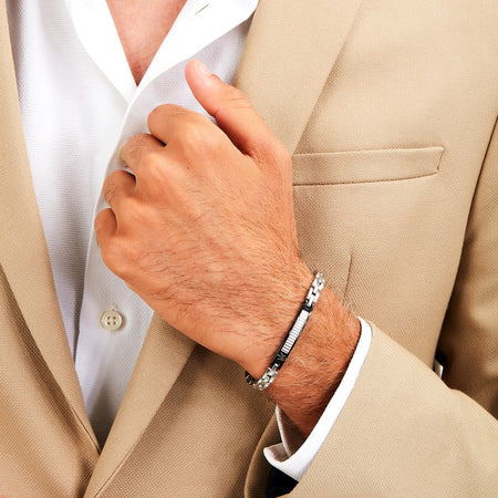 Bracciale MASERATI uomo Diamond acciaio / diamanti bianchi