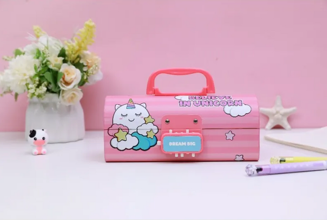 ITOTAL - Organizer a Forma di Bauletto con Lucchetto Cat Lovers Rosa