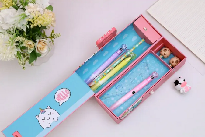 ITOTAL - Organizer a Forma di Bauletto con Lucchetto Cat Lovers Rosa