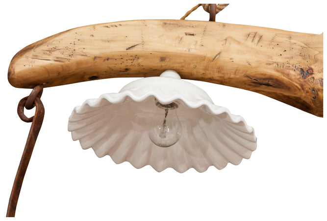 Biscottini Giogo lampadario legno tiglio finitura naturale Biscottini 161x30x41 Made Italy