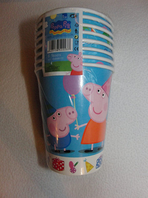 CONFEZIONE 8 BICCHIERI IN CARTA 200CL TEMA PEPPA PIG