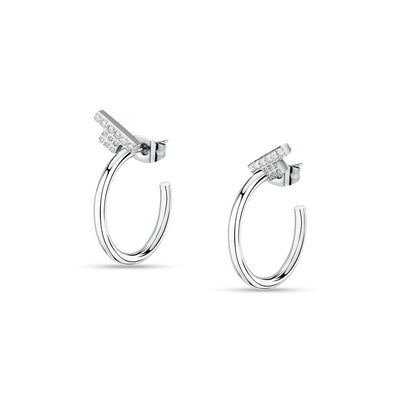 Orecchini TRUSSARDI donna T-Logo cerchi acciaio