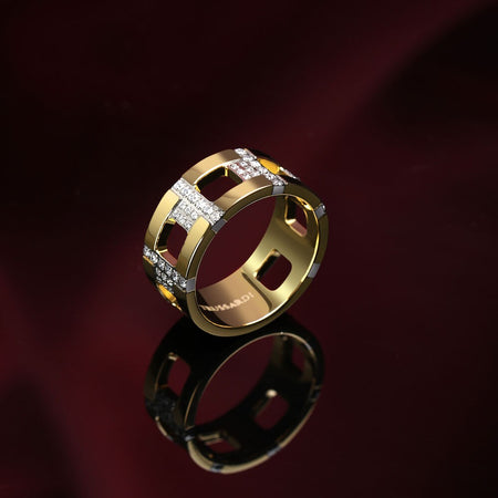 Anello TRUSSARDI donna T-Logo dorato / cristalli bianchi