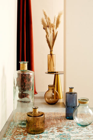 Tavolino "Dinpal" struttura in alluminio con piano in vetro per interni