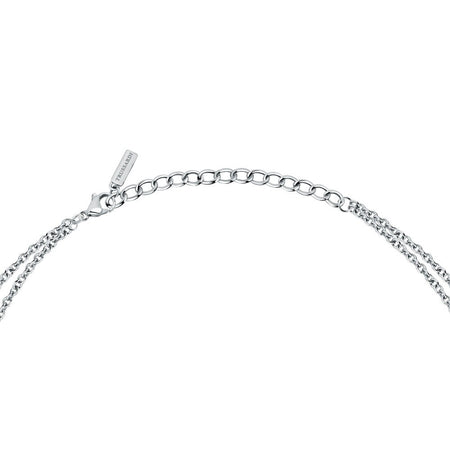 Collana TRUSSARDI donna T-Logo Doppia catena acciaio
