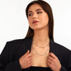 Collana TRUSSARDI donna T-Logo Doppia catena acciaio
