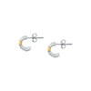 Orecchini TRUSSARDI donna T-Logo bicolore / cristalli bianchi