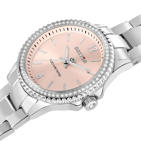 Orologio SECTOR donna 230 strass acciaio / rosa