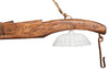 Biscottini Giogo lampadario in legno massello di tiglio finitura noce scuro Made in Italy