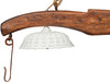 Biscottini Giogo lampadario in legno massello di tiglio finitura noce scuro Made in Italy