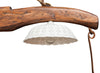 Biscottini Giogo lampadario in legno massello di tiglio finitura noce scuro Made in Italy