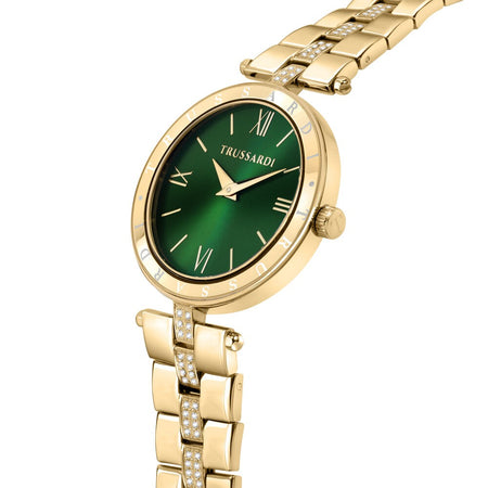 Orologio TRUSSARDI donna T-shiny tempo dorato / verde
