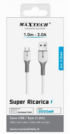 Cavo Usb A Micro Usb Super Ricarica 1 Mt 3a Dati Per Smartphone Tablet F-s044