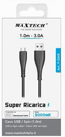 Cavo Usb A Micro Usb 1 Metro Super Ricarica Dati 3a Per Tablet Smartphone F-s048