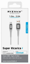 Cavo Usb A Micro Usb Super Ricarica 3a Trasferimento Dati 1mt Smartphone F-s052
