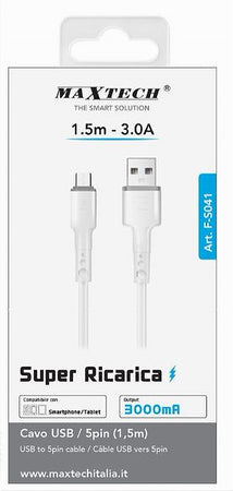 Cavo Usb/micro Usb 1.5mt 3 A Super Ricarica Trasferimento Dati Smartphone F-s041