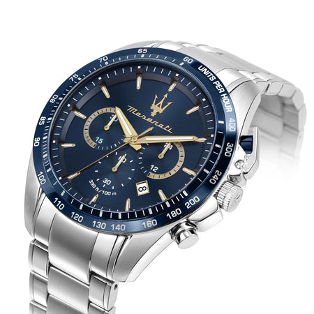 Orologio MASERATI uomo Traguardo crono acciaio / blu Limited