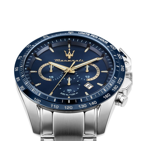 Orologio MASERATI uomo Traguardo crono acciaio / blu Limited