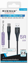 Cavo Usb A Micro Usb Trasferimento Dati Super Ricarica 5a 2.5mt Smartphone F-s036