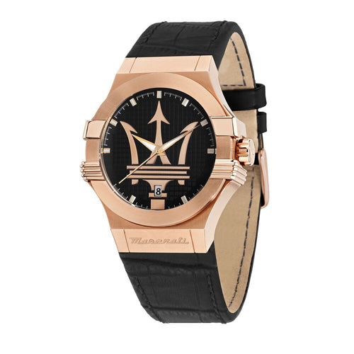 Orologio MASERATI uomo Potenza data nero / oro rosa Limited