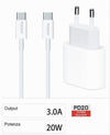 Kit Caricabatteria Caricatore Cavo 1 Mt Type-c Pd 20 Watt 3a Smartphone Ca-s053