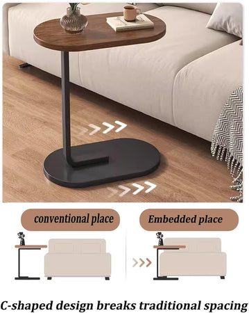 Tavolino A Forma Di C Per Divano Soggiorno Camera Letto Moderno Portatile Tavolo