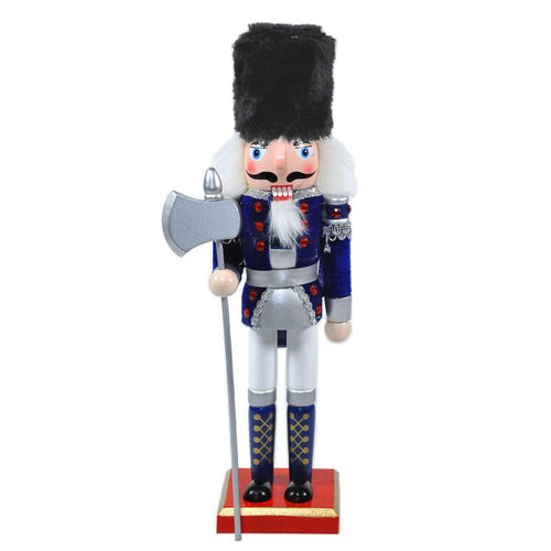 Soldatino schiaccianoci natalizio con bocca in movimento h 30 cm