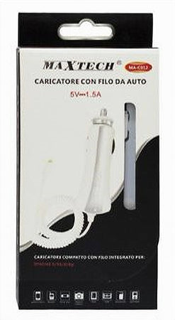 Caricatore Auto Lightning Caricabatteria Iphone Ipad 5v-1.5a Filo 1.2mt Ma-c012