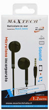 Auricolare Cuffie In-ear Con Filo 1.2mt Aux3.5mm 4d Sound Con Microfono Au-8t007