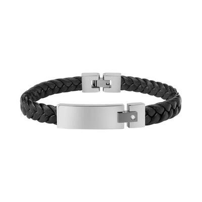 Bracciale MORELLATO uomo Moody pelle nero / acciaio