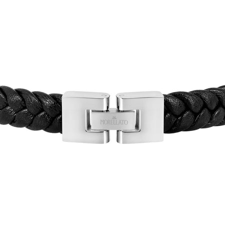 Bracciale MORELLATO uomo Moody pelle nero / acciaio