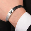 Bracciale MORELLATO uomo Moody pelle nero / acciaio