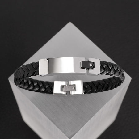 Bracciale MORELLATO uomo Moody pelle nero / acciaio