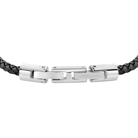 Bracciale MORELLATO uomo Moody pelle nero / tag oro rosa