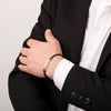 Bracciale MORELLATO uomo Moody pelle nero / tag oro rosa