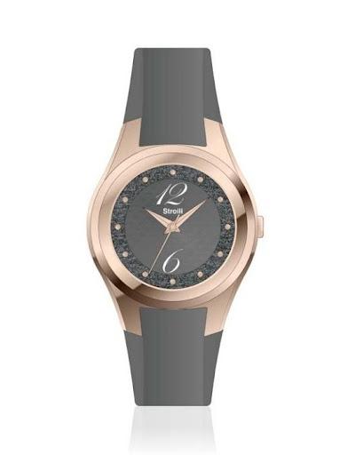 STROILI  - Orologio Manhattan cinturino nero in policarbonato, ghiera oro
